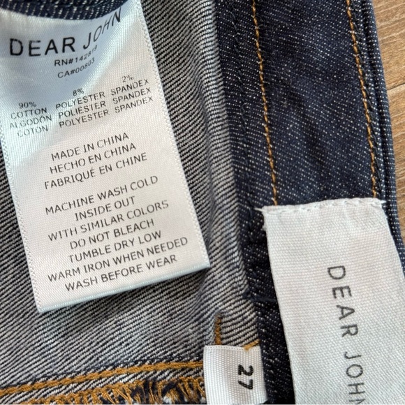 Dear John Jeans Straight Leg sz high Rise dark blue cropped - Picture 6 of 6